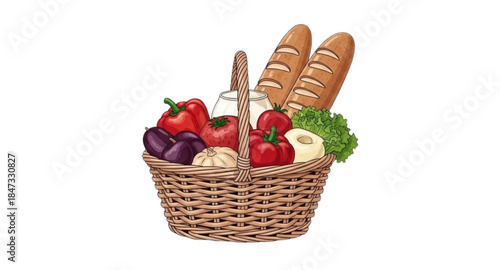 basket with vegetables