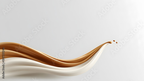 a beautiful swirl of coffee and milk, creating a visually stunning abstract composition. The image evokes a sense of smoothness and elegance