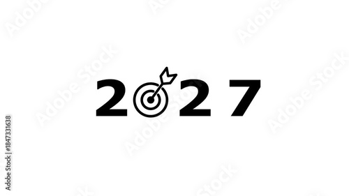 new year 2027. New year thematic design concept animation. 2025 Typography. Greeting concept