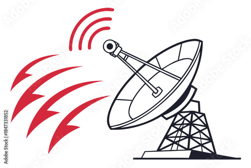 Wireless Signal Transmission and Reception by a Satellite Antenna System