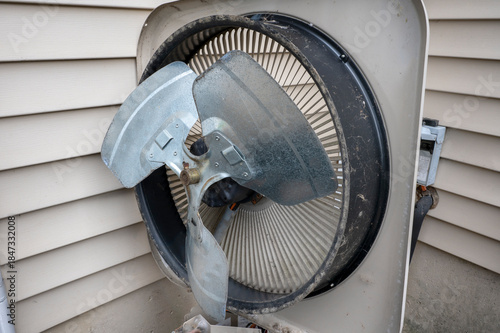 Cleaning and Maintenance of air conditioner system unit. AC unit fan