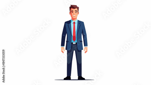 A Confident Businessman Standing Tall in a Professional Suit.