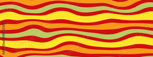 Vibrant wavy lines in red, orange, yellow, and green colors pattern