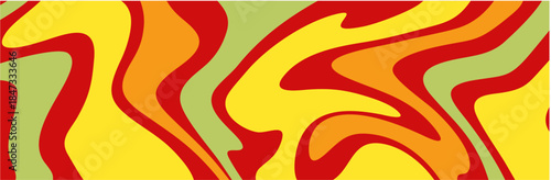 Vibrant abstract swirling pattern in red, orange, yellow, and green hues