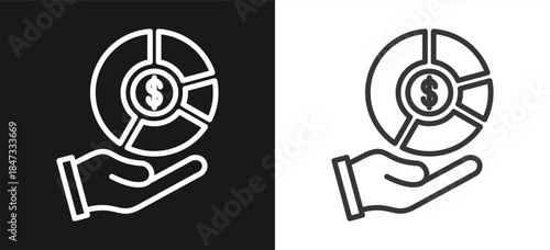 Asset Outline Style Icon. On Black And White Background Version