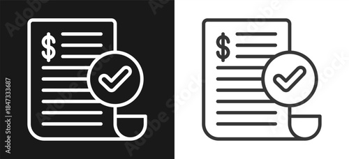 Compliance Outline Style Icon. On Black And White Background Version