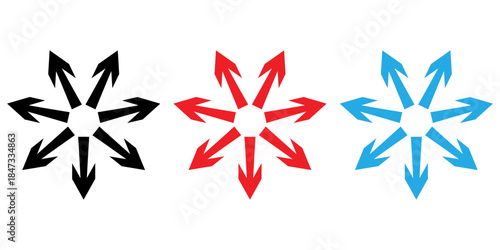 Inward arrows pointing to center. Epicenter icons set. Inward arrows collection. Inward arrow vector set. EPS 10 .