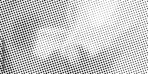 Black polka dots seamless pattern on white background. Halftone minimalist abstract wall in diagonal lines.vector illustration eps10