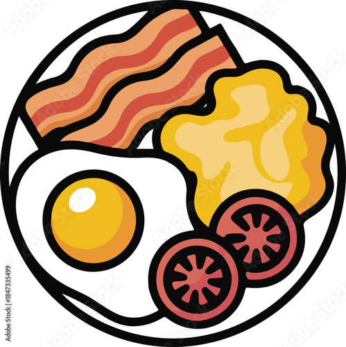 Breakfast Food Flat Vector | Morning Meal Illustration