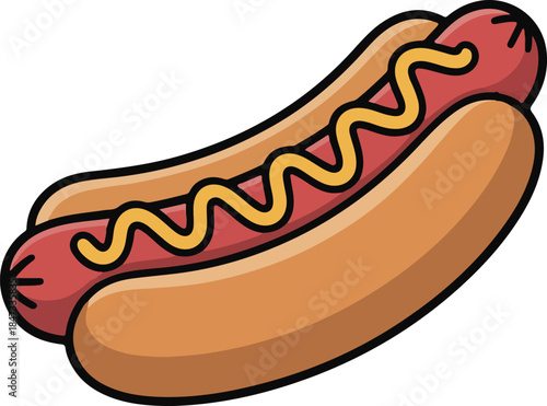 Hot Dog Flat Vector | Fast Food Illustration