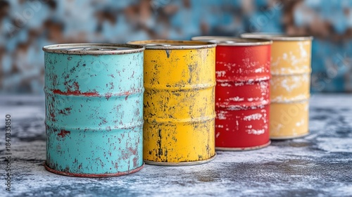 Rusty metal containers