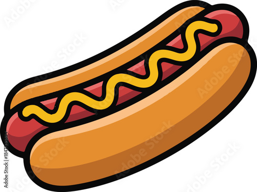 Hot Dog Flat Vector | Fast Food Illustration