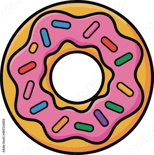 Donut Flat Vector | Sweet Dessert Illustration