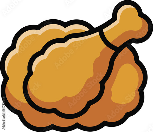 Fried Chicken Flat Vector | Crispy Fast Food Illustration