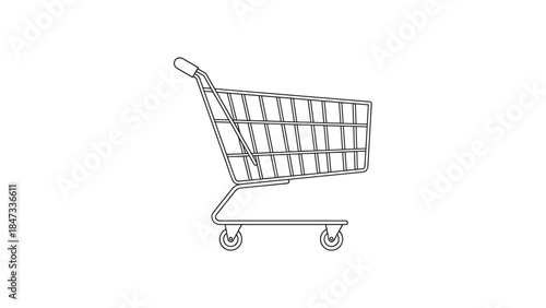 Outline drawing of a shopping cart