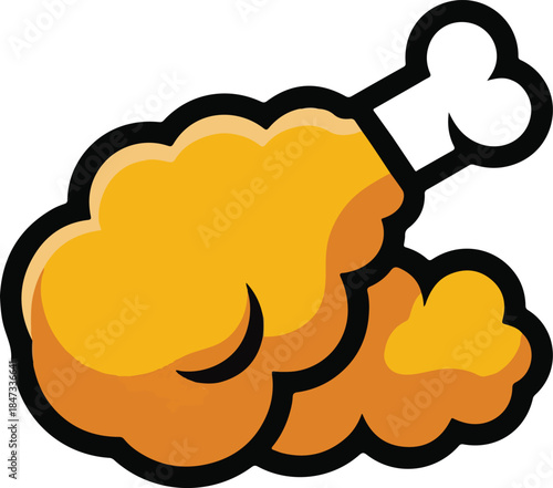 Fried Chicken Flat Vector | Crispy Fast Food Illustration