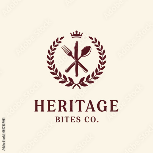 Heritage Bites Co Logo with Utensils.