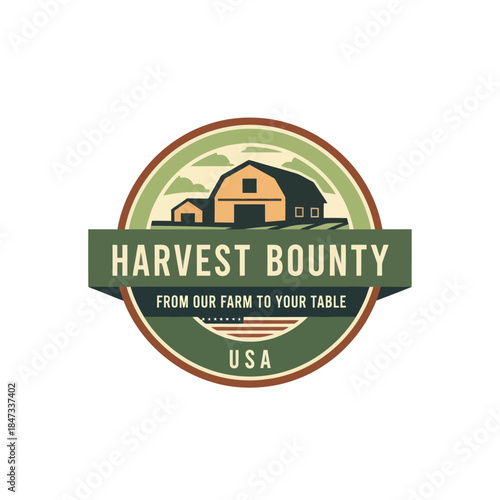 Harvest Bounty Farm Logo Design Element.