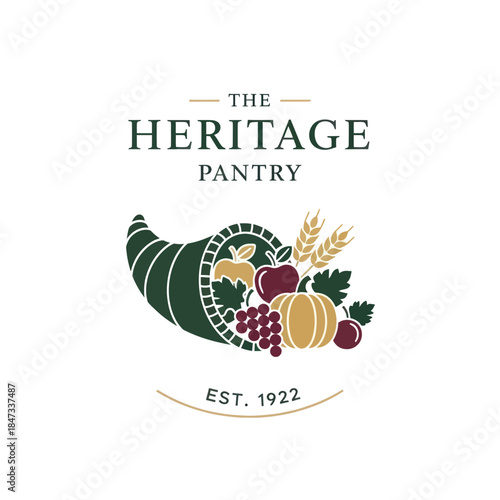 Illustration of a Cornucopia with Fruits.