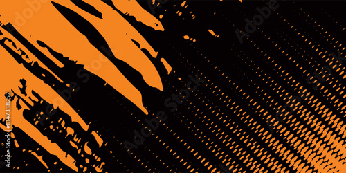 orange black brush Car sticker wrap pattern banner abstract sporty lines black orange color combination grunge brush modern pattern racing motorsport design.vector illustration. eps 10