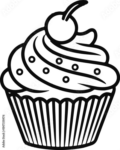 Cupcake Flat Vector | Bakery Dessert Illustration