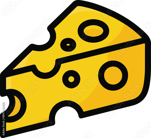 Cheese Block Flat Vector | Dairy Food Illustration