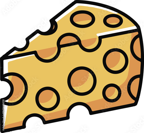 Cheese Block Flat Vector | Dairy Food Illustration