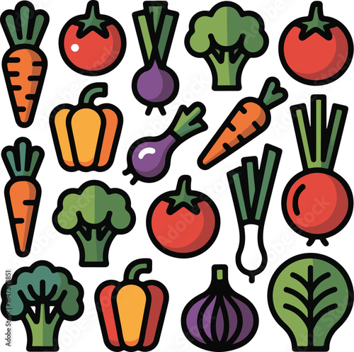 Vegetables Flat Vector | Organic Food Illustration