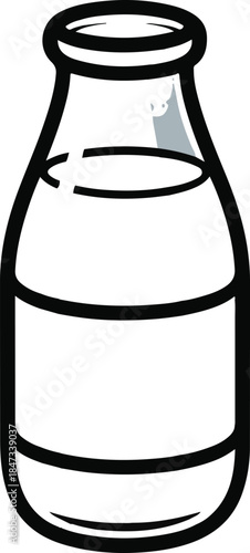 Milk Bottle Flat Vector | Dairy Drink Illustration