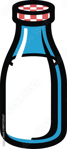 Milk Bottle Flat Vector | Dairy Drink Illustration