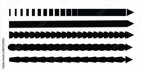 Abstract Graphic Elements with Diverse Patterns and Arrowheads