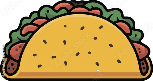 Taco Flat Vector | Mexican Food Illustration