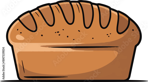 Bread Loaf Flat Vector | Bakery Food Illustration