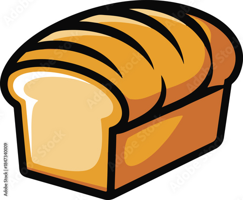 Bread Loaf Flat Vector | Bakery Food Illustration