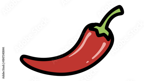 Red Chili Pepper Icon - Vector Illustration