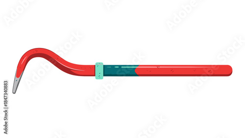 Red Crowbar Tool Icon with Teal Grip