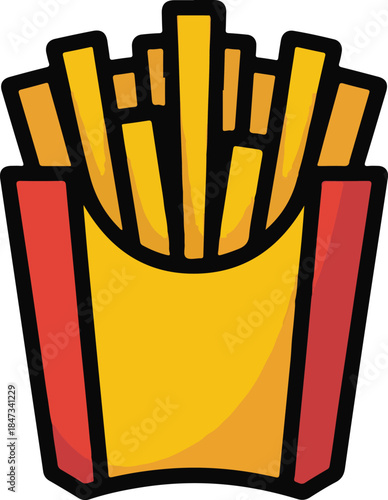 French Fries Flat Vector | Fast Food Illustration