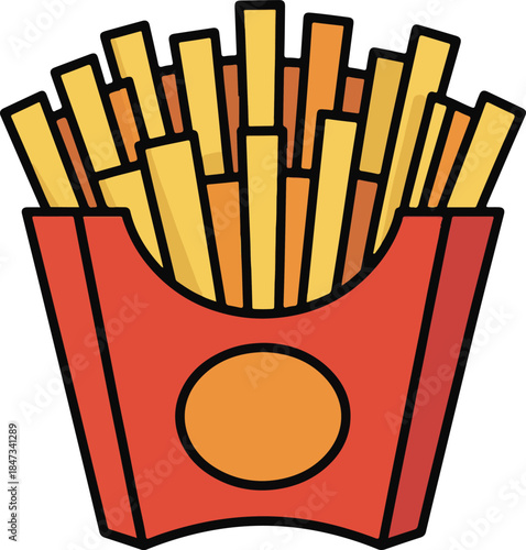 French Fries Flat Vector | Fast Food Illustration