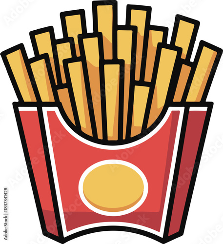 French Fries Flat Vector | Fast Food Illustration