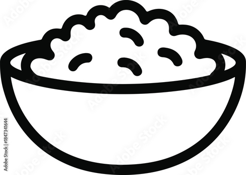 Rice Bowl Flat Vector | Asian Food Illustration