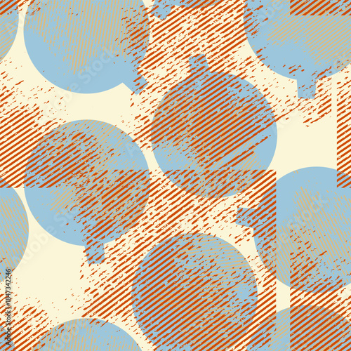 Christmas grunge balls. Seamless background