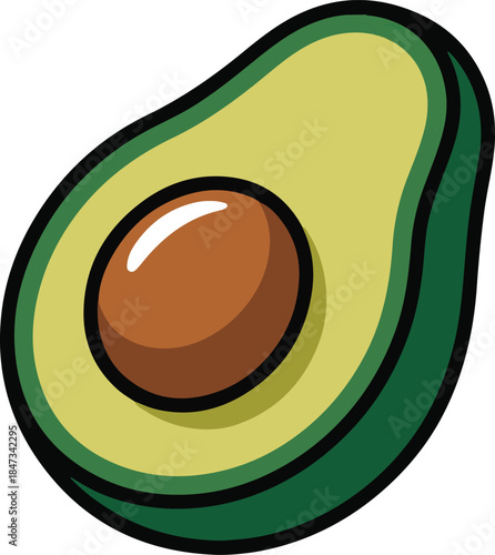 Avocado Flat Vector | Healthy Food Illustration
