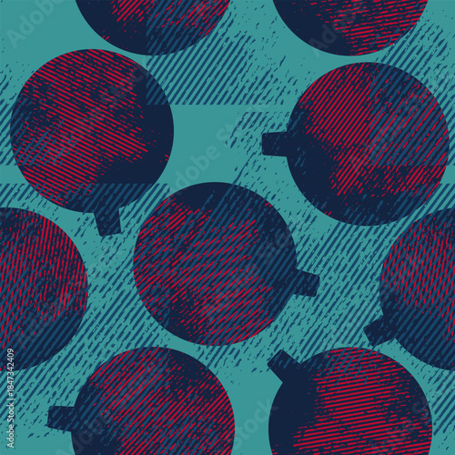 Christmas grunge balls. Seamless background