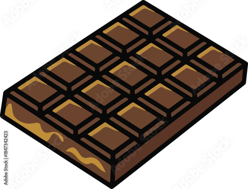 Chocolate Bar Flat Vector | Sweet Snack Illustration