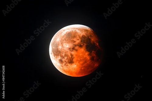 Stunning Blood Moon During Lunar Eclipse Illuminating the Night Sky with Vibrant Colors