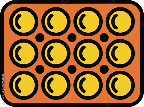 Egg Tray Flat Vector | Fresh Farm Food Illustration