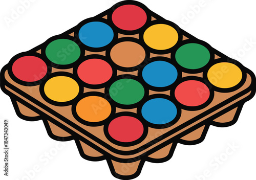 Egg Tray Flat Vector | Fresh Farm Food Illustration