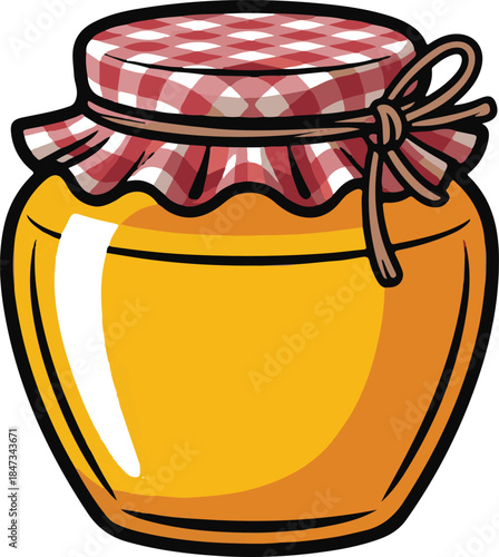 Honey Jar Flat Vector | Natural Sweet Food Illustration