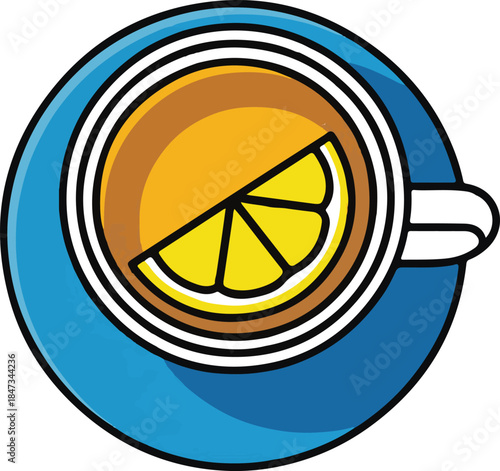 Tea Cup Flat Vector | Hot Drink Illustration