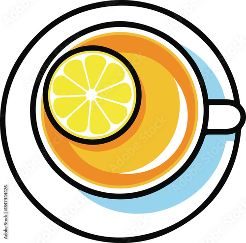 Tea Cup Flat Vector | Hot Drink Illustration